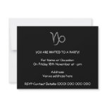 Capricorn. Zodiac Astrology Sign. Black. Personalized Invitation