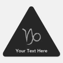 Capricorn. Zodiac Astrology Sign. Black. Sticker