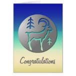 Capricorn Zodiac Star Sign Premium Silver Greeting Cards