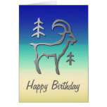 Capricorn Zodiac Star Sign Silver Birthday Greeting Card