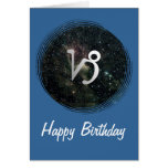 Capricorn Zodiac Star Sign Universe Birthday Greeting Card