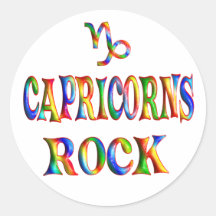 Capricorns Rock Round Sticker