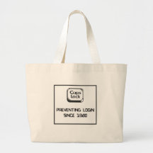 Caps lock - geek humour canvas bags