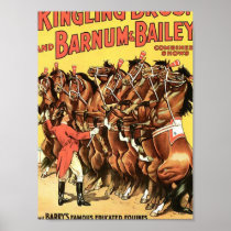 Capt. Barry's Famous Educated Equines Retro Theate Poster