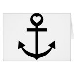 captain anchor heart greeting card