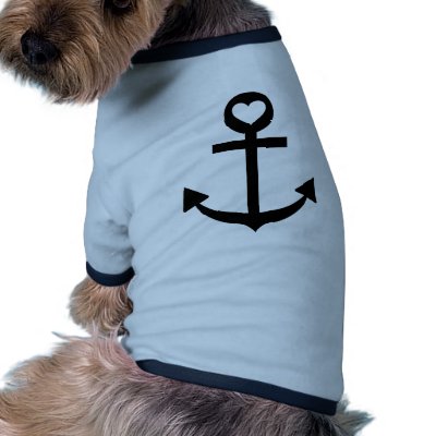captain anchor heart doggie t shirt by Tomaniac
