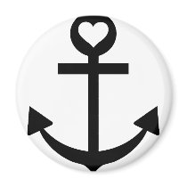 captain anchor heart magnets