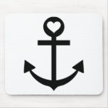 captain anchor heart mouse pad