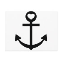 captain anchor heart postcard