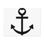 captain anchor heart postcards