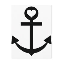 captain anchor heart post cards