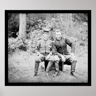 Captain Custer with a Confederate Prisoner 1862 Posters by lc_civilwar