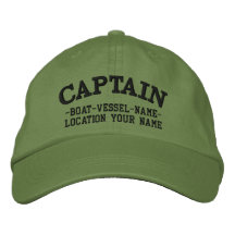 CAPTAIN customizable Your Boat Your Name Embroidered Baseball Caps