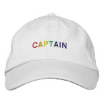 Captain in Rainbow Colors Embroidered Hat