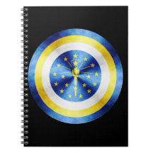 Captain Indiana Hero Shield Spiral Notebook