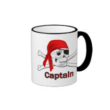 Captain Pirate Skull and Crossbones Mugs