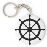 captain ship steering wheel key chains