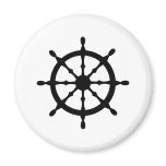 captain ship steering wheel refrigerator magnet