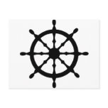 captain ship steering wheel postcards