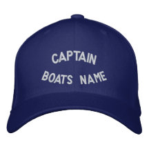 Captain with your boats name embroidered baseball caps