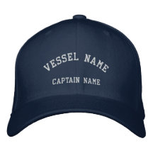Captains Vessel Embroidered Wool Cap Navy Embroidered Baseball Caps