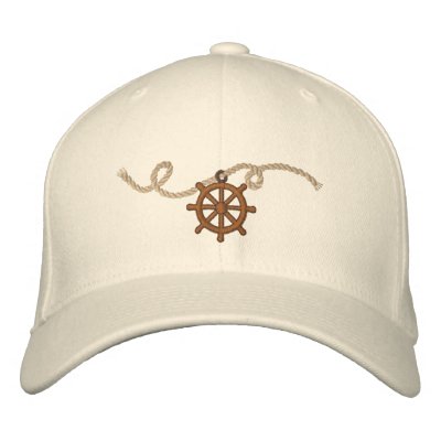 Captains Wheel 3 Motif Baseball Cap by Embroidery4U