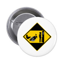 Captian Ridiculous Road Sign Pinback Button