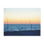 Captiva Island Sunset Fishing Poles Sand Postcard