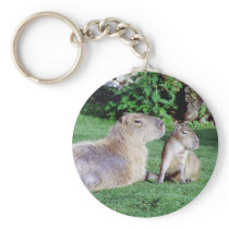Capybara Mom and Son Keychain Keychains