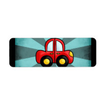Car cartoon return address label