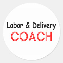 Car de travail et accouchement autocollants ronds