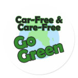 car free & care free round stickers