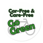 car free & care free round sticker