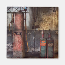 Car - Gas Pumps Fridge Magnet