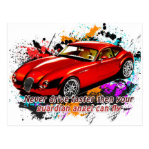 Car Race Post Cards
