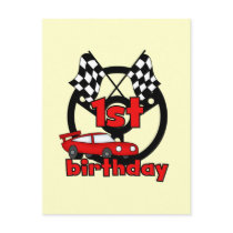 Car Racing 1st Birthday Tshirts and gifts Postcard
