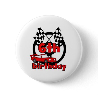 Car Racing 6th Birthday Buttons by kids_birthdays