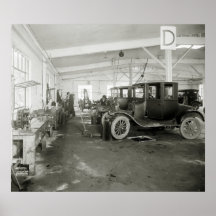 Car Repair Garage, early 1900s Print