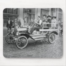 Car Strike Hitchhikers, early 1900s Mousepads