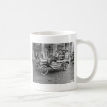 Car Strike Hitchhikers, early 1900s Mugs