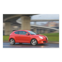 Car under the bridge rectangular sticker
