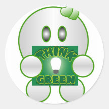 Caractère mignon VERT de PersonalizeTHINK Adhésif