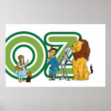 Caractères vintages et lettres de magicien d'Oz Posters