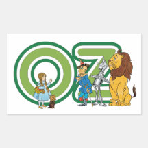 Caractères vintages et lettres de magicien d'Oz Sticker Rectangulaire