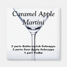 Caramel Apple Martini Refrigerator Magnets