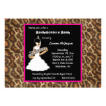 Caramel Fuscia Leopard Party Invitation