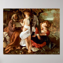 Caravaggio-Resting on the Flight into Egypt Print