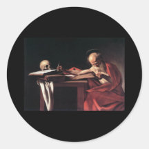 Caravaggio St Jerome Round Sticker