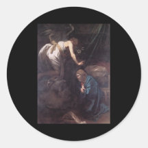 Caravaggio The Annunciation Round Stickers