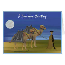 Caravane de chameau de pâque carte de vœux
